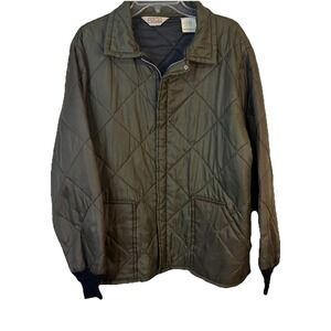 Vintage Walls‎ Quilted Lightweight Brown Zip Up Jacket Size XL 47-48